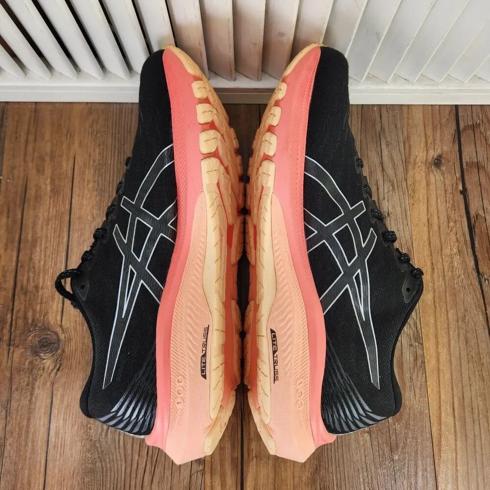 Asics GT-2000 11 Running Shoes Womens Size 10 Black Pink Peach Sneakers 1012B271